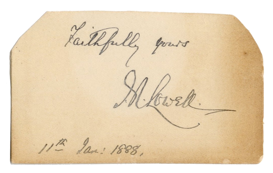 J.R. Lowell Cut Signature.