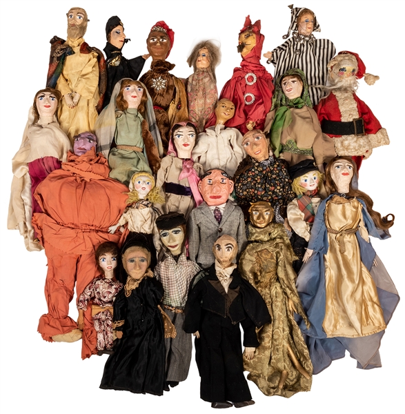 Collection of Papier Mache Puppets. 25 pcs.