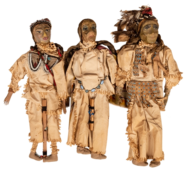 Group of Three Native American Marionettes.