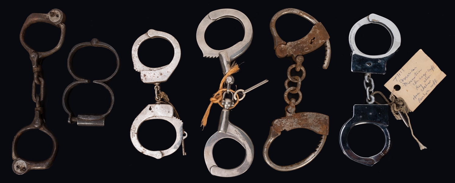 Six Sets of Vintage Handcuffs.