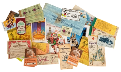 Collection of Walt Disney World Coupon Books, Passports, Passes, and Pins.