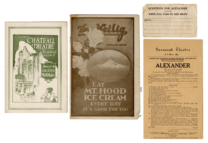 Group of Alexander Programs and Playbill.