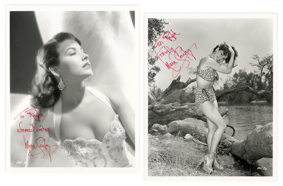 Pair of Mara Corday Signed and Inscribed Photos.
