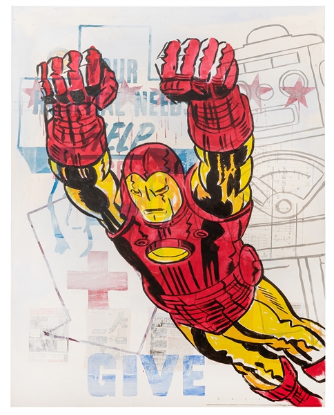  Iron Man Pop Art Painting. Modern acrylic on canvas, stretc...