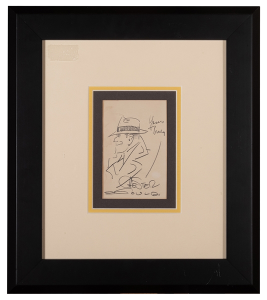  Gould, Chester. Original Pencil Sketch of Dick Tracy, [insc...