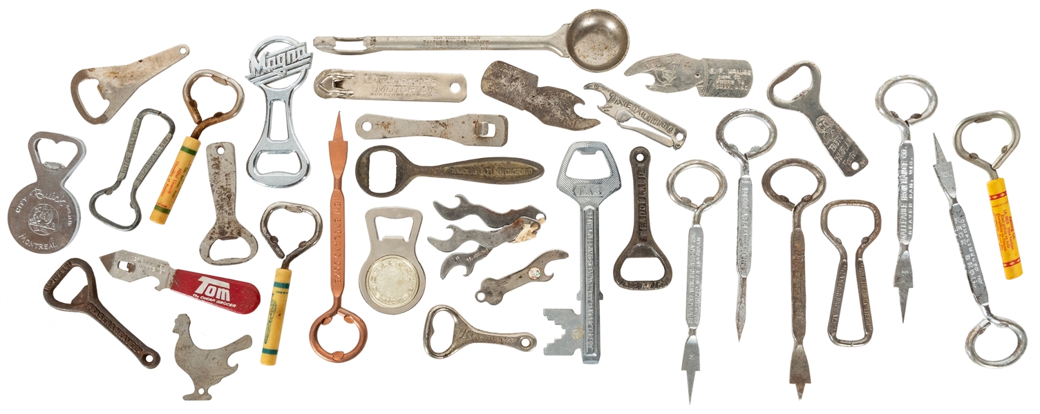 Lot of Approximately 50 Advertising Bottle Openers. Adverti...