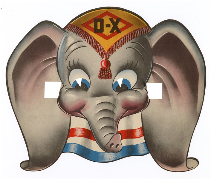  Disney Dumbo D-X Gas Paper Mask Premium. Walt Disney Produc...