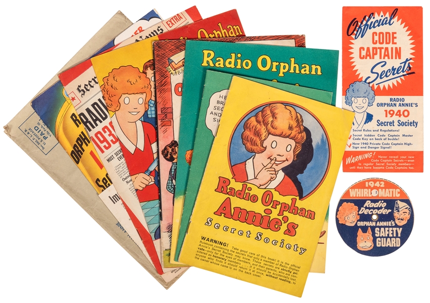 Radio Orphan Annie Secret Society Collection. 23 pcs. Circa...