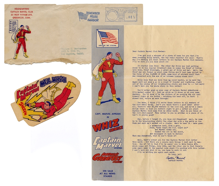  Captain Marvel / Shazam Magic Whistle with Letter and Envel...