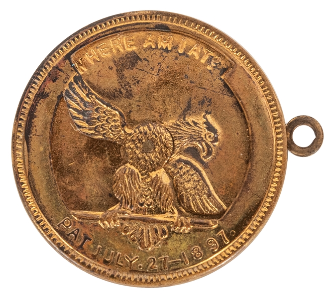  McKinley Presidential Campaign Mechanical Medal. Pt. Jul 27...