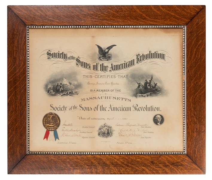  Society of the Sons of the American Revolution Certificate....