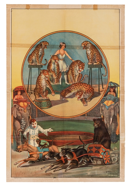  Erie Litho Circus Poster. Trained Animals. Erie Litho, ca. ...