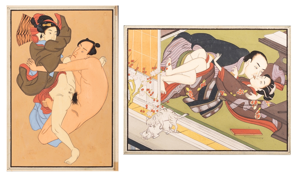  (Erotica) After Kitagawa Utamaro. Pair of Japanese Erotic S...