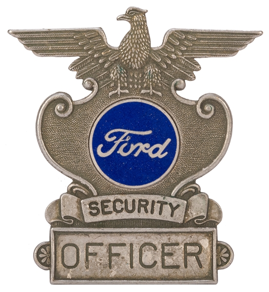  Ford Security Officer Badge. Vintage metal badge depicting ...