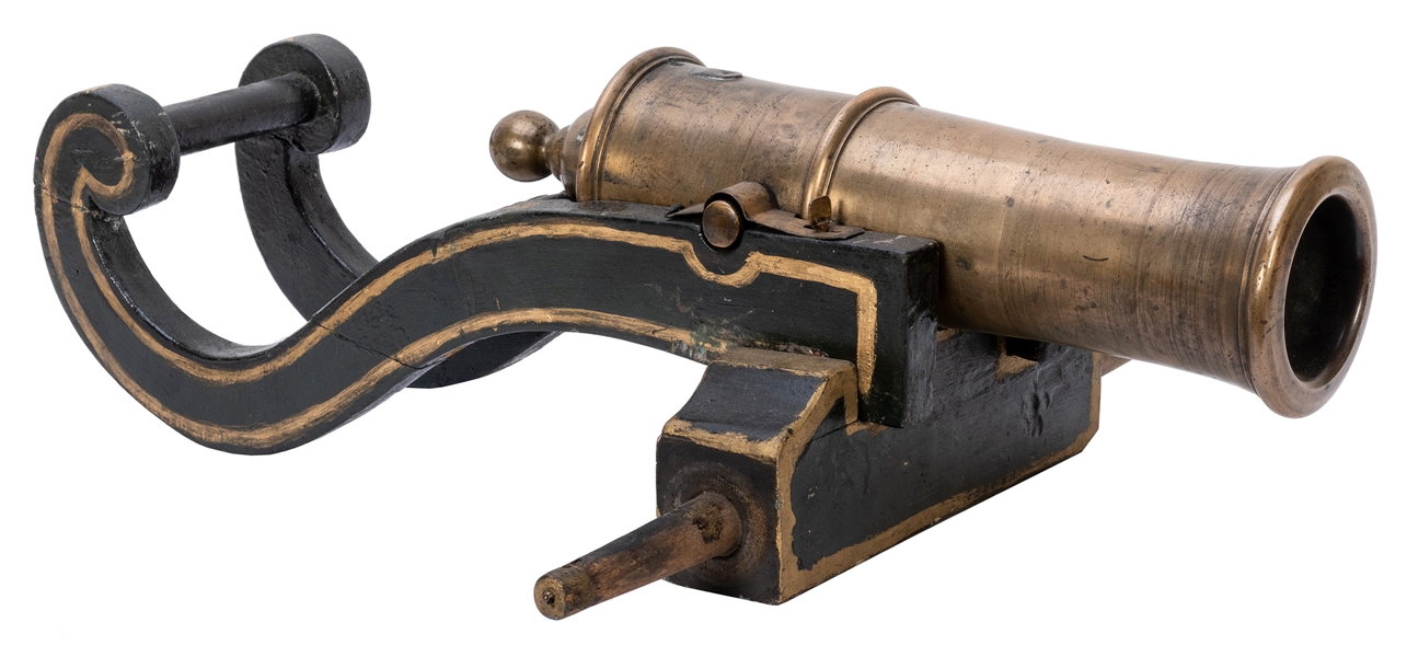  Antique Prop or Signal Cannon. Brass cannon with vent on a ...
