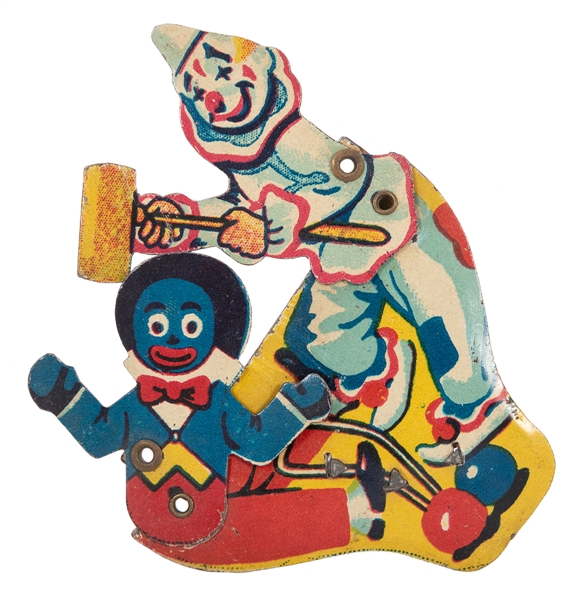  Black Americana Golliwog and Clown Clicker Tin Litho Toy. C...