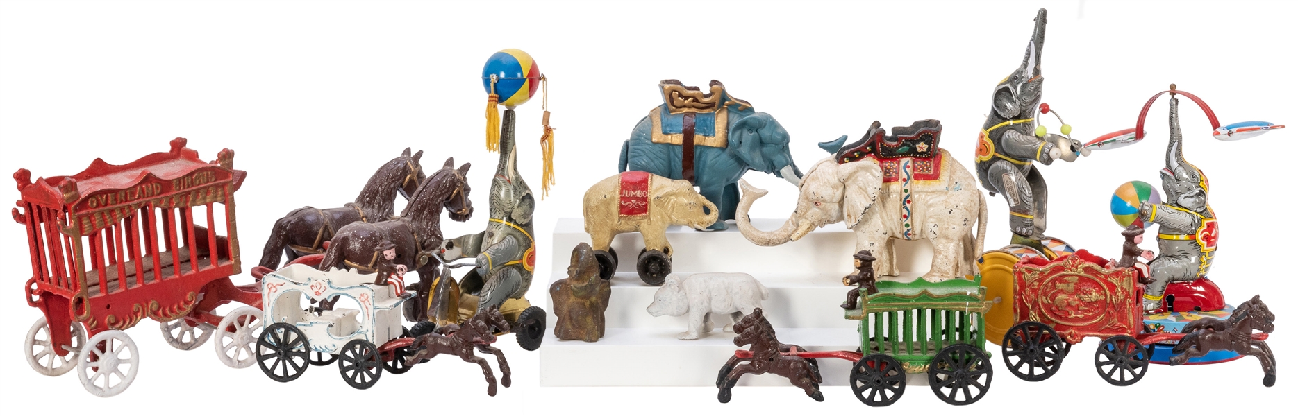  Lot of Circus Toys. Collection of tin and cast iron circus ...
