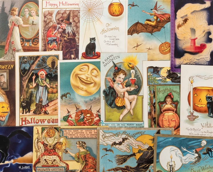  Lot of 15 Early Halloween Postcards. Circa 1900s/10s. Attra...
