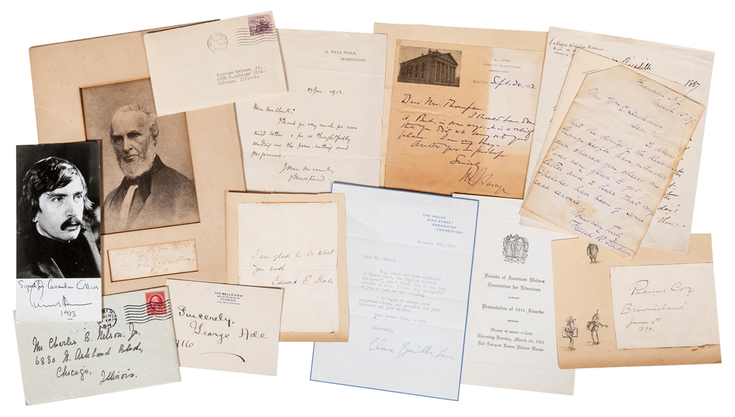  [AUTHOR’S LETTERS] Group of Literary Signed Letters and Eph...