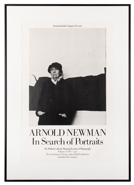 NEWMAN, Arnold (1918–2006). Signed Arnold Newman “In Search...