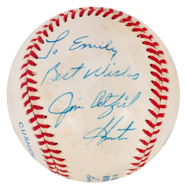  HUNTER, Jim “Catfish.” Signed Baseball by Catfish Hunter wi...