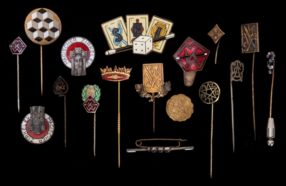 Group of Vintage German Magic Society Pins and Stickpins. 1...