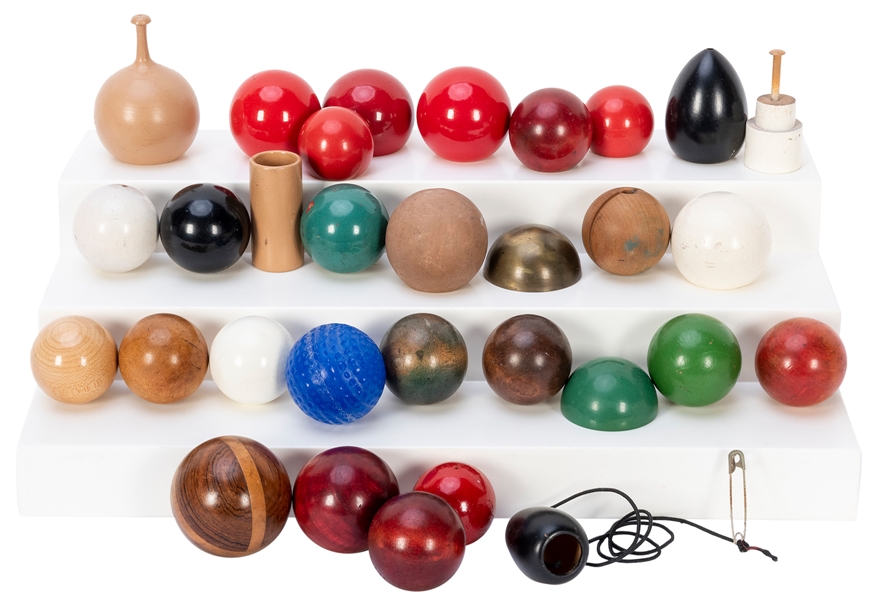 Collection of Turned Thayer Billiard Balls and Gimmicks. Lo...