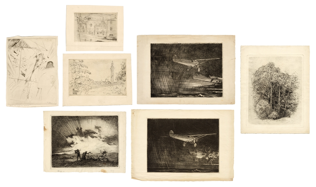  CESARE, Oscar (American, 1883–1948). Group of Etchings. Inc...