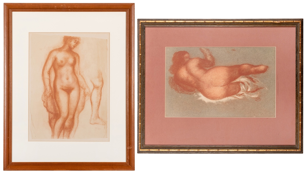  MAILLOL, Aristide (1861–1944). Two Nude Lithographs. Each, ...