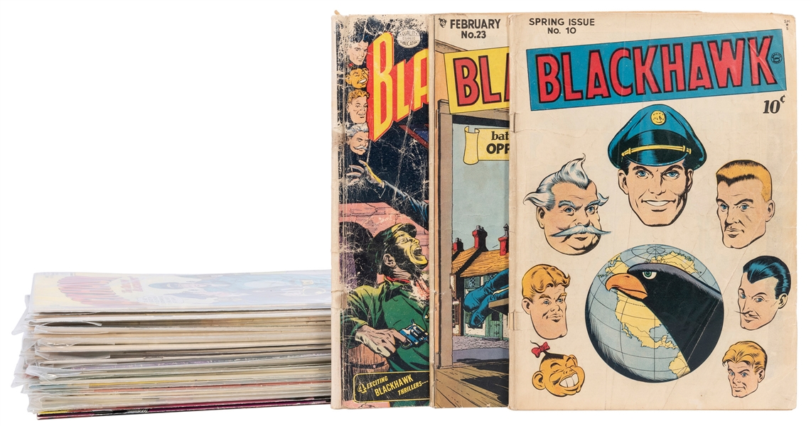  [DC COMICS]. A group of 34 Blackhawk comics. Nos. 10, 23, 4...