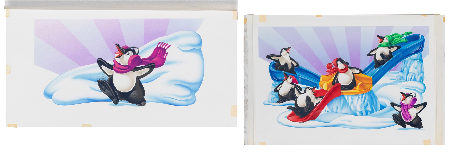  Original Milton Bradley “Penguin Shuffle” Artwork. Circa 19...