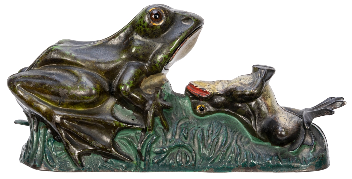  Two Frogs Bank. Cromwell, CT: J.E. Stephens, 1890s. The sma...