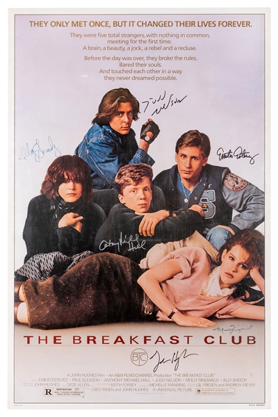  The Breakfast Club Poster, Signed by Cast. Signed by princi...