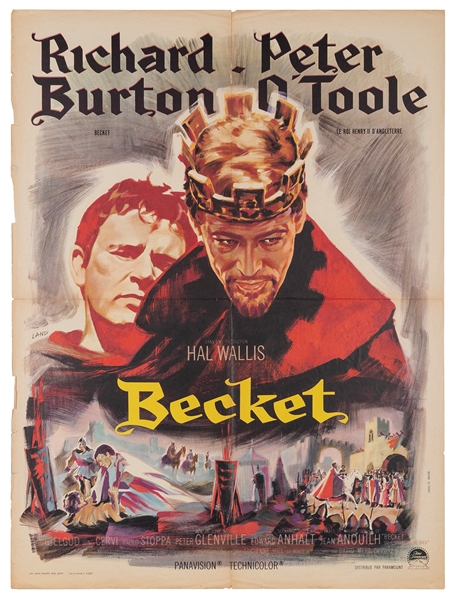  Becket. Paramount Pictures, 1964. French one-panel poster d...