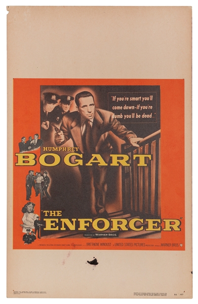  The Enforcer. Warner Bros., 1951. Full color window card de...