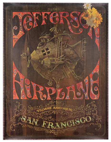  Jefferson Airplane Fillmore Auditorium Concert Poster. San ...