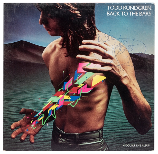  Todd Rundgren Signed Album. Back to the Bars. Bearsville Re...