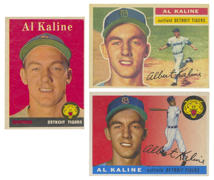  Topps Al Kaline Baseball Cards. 1955, 1956, 1958. Including...