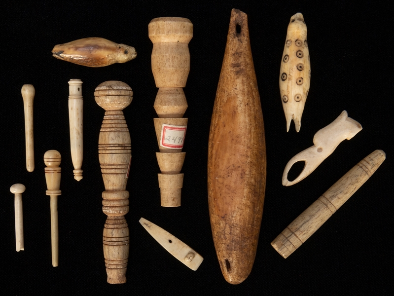  Collection of Carved Bone Toggles. Circa 19th century. Bein...