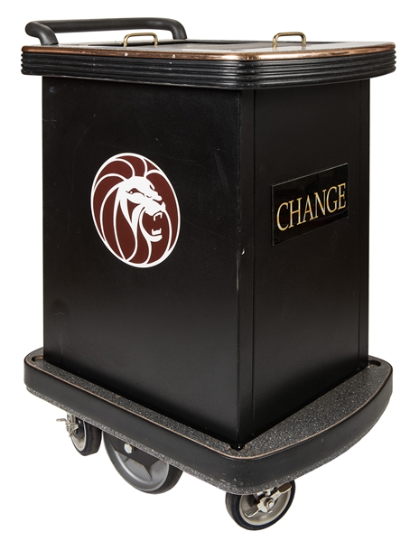  MGM Grand Casino Change Cart. Circa 1990s. Rolling cart use...