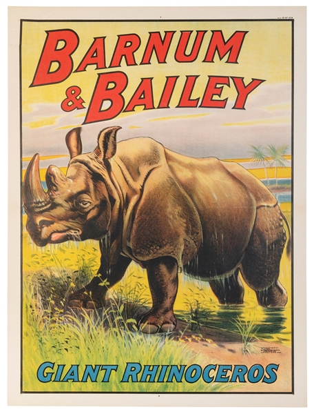  Barnum & Bailey Circus / Giant Rhinoceros. 1909. Cincinnati...