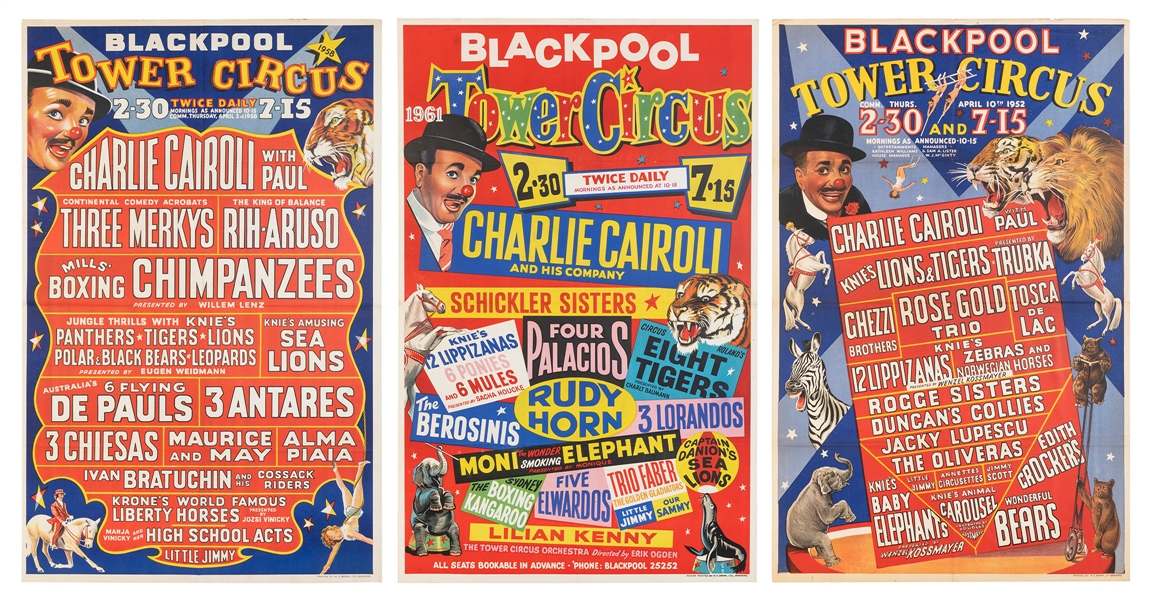  Blackpool Tower Circus featuring Charlie Cairoli posters (3...