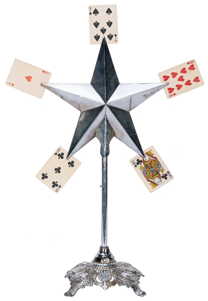  CARD STAR. Circa 1900. Five chosen cards appear on the poin...