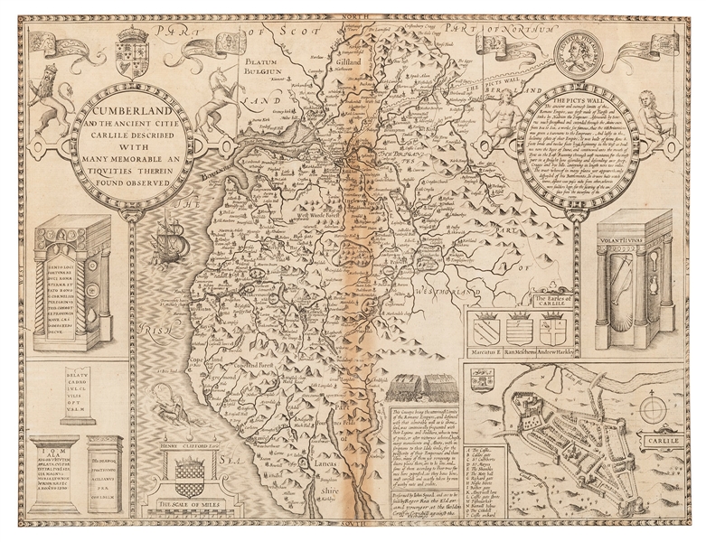  [MAP]. SPEED, John (1552–1629). Cumberland and the Ancient ...