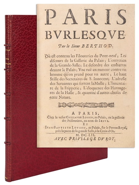  BERTHOD (fl. 1650). Paris burlesque… Paris: Guillaume and J...