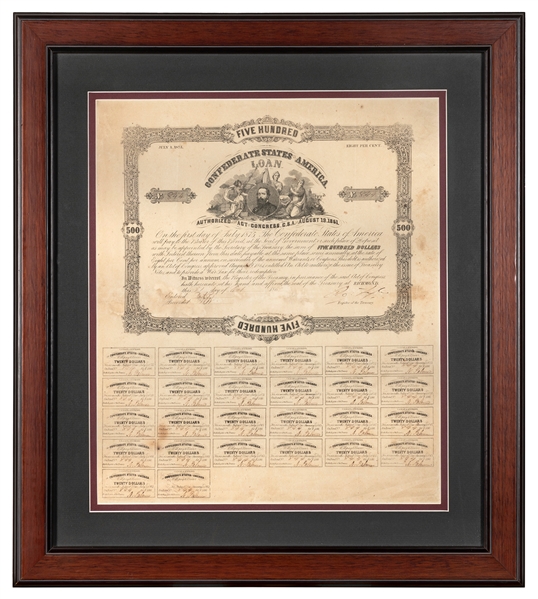  [CONFEDERATE STATES OF AMERICA BONDS]. Loan certificate (No...