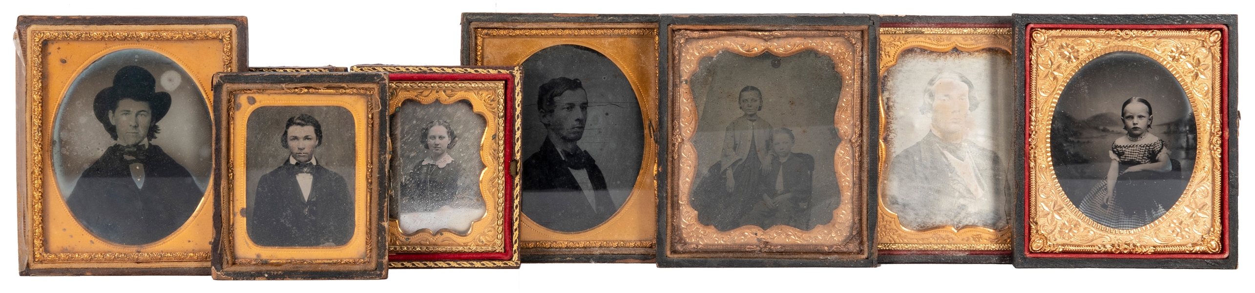  [EARLY PHOTOGRAPHY]. Collection of daguerreotypes, ambrotyp...