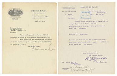  [HOUDINI] Diving Suit Patent Correspondence. Two TLSs relat...
