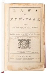  [HAMILTON, Alexander (1757-1804), his copy]. Laws of New-Yo...