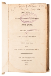  [JEFFERSON, Thomas (1743-1826)]. Journal of the House of Re...